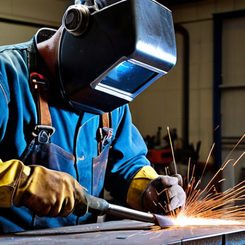 Home 13 **
A clean and organized welding workshop. Focus on a welder meticulously cleaning metal with a wire brush, preparing the surface for welding. Good lighting, sharp focus on the metal and tools, conveying the importance of preparation.
**