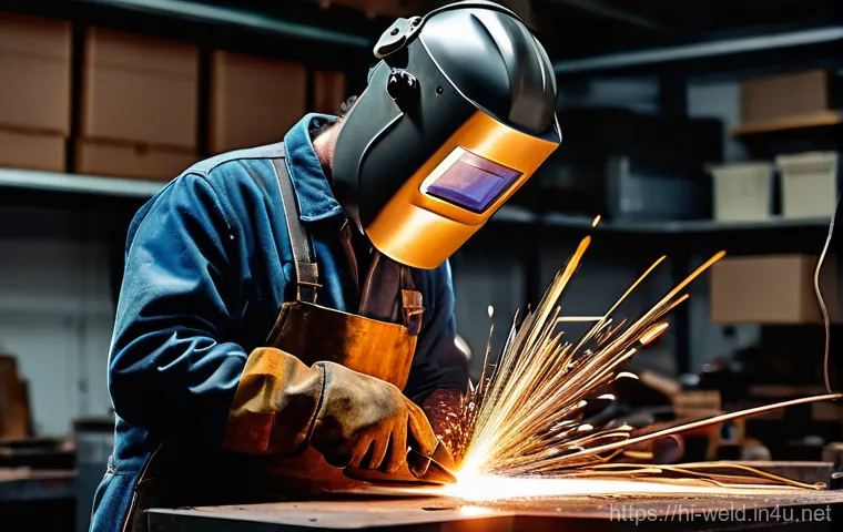 용접사 직업 만족도 조사 - **Prompt 1: The Artisan Welder**
A skilled male welder, mid-30s, wearing a clean, fire-resistant...