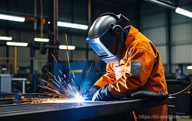 용접사 직업 만족도 조사 - **Prompt 2: Welder's Pride in Nation Building**
    A female welder, late 20s, with her hair neatly ...
