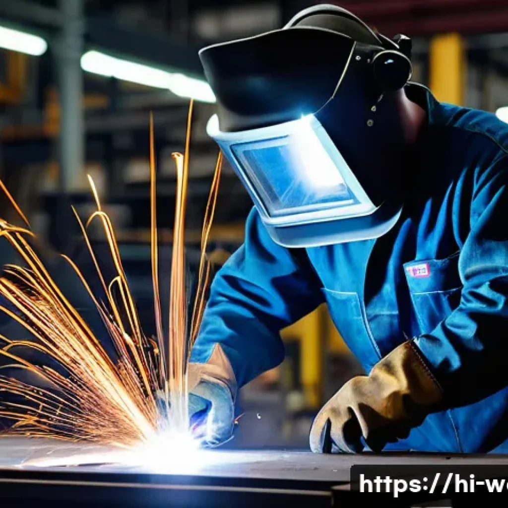 용접 실무 필수 기술 - **Prompt 1: "Focused Welder in a Safe Workshop"**
    A highly detailed, realistic photograph of an ...