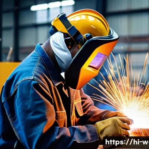 용접사 근무 환경 개선 - A skilled Indian welder in a modern industrial workshop wearing high-quality safety gear including a...