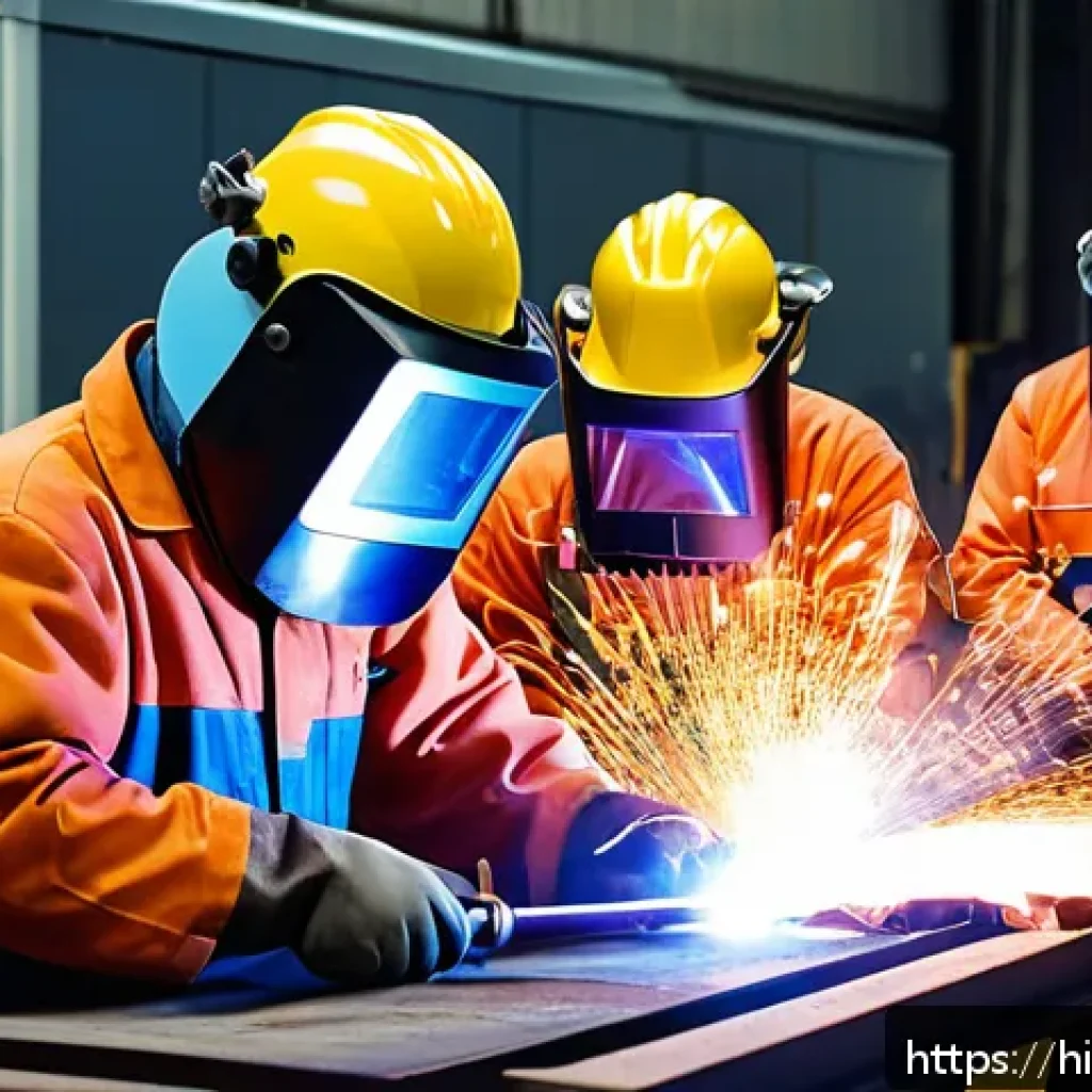 용접 관련 자격증 비교  국내 vs 해외 - A professional welding training center in South Korea, featuring advanced welding machines and simul...